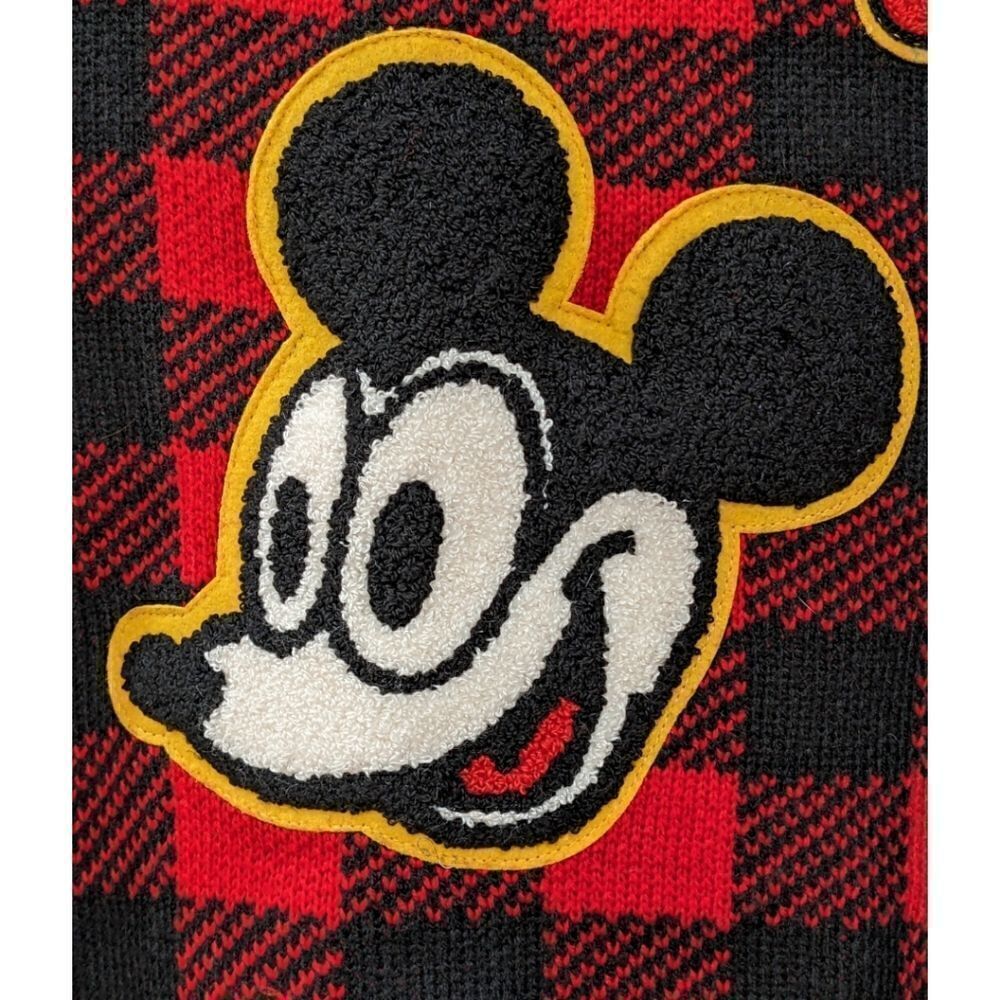 Disney x Forever 21 Mickey Mouse 90th Anniversary Buffalo Plaid Cardigan Size M - Picture 5 of 9